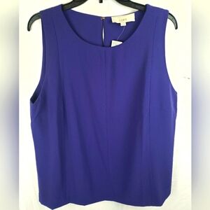 NWT LOFT Women's Purple Sleeveless Shirt Office Career Sz XL